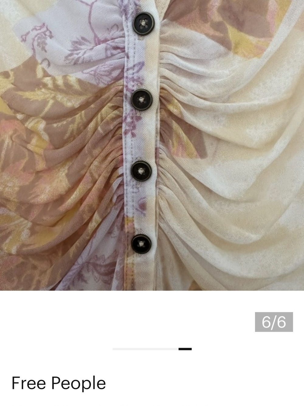 Free People Lucky Shirtee Button Up - Light Combo Xl - Picture 4 of 4
